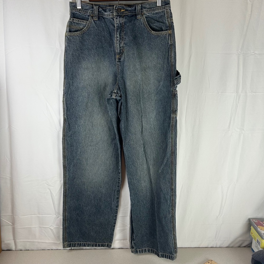 VTG‎ Carters Watch the Wear Mens 18H Blue Denim Carpenter Jeans Wide Leg 30x31